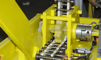 Expanded view of chain and drive mechanism